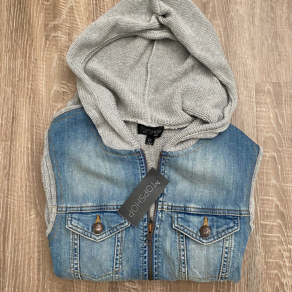 Topshop Denim and Knit Jacket US 4